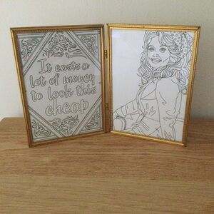 Dolly Parton Art In Vintage Folding Frame